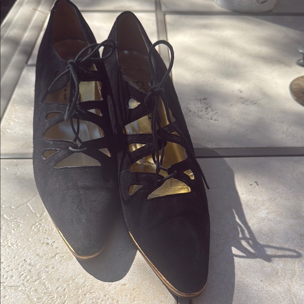 Elegant Black Lace-Up Women's Shoes